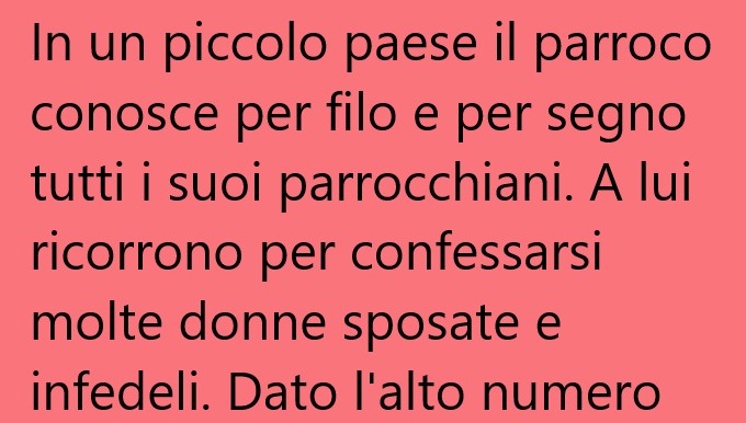 Dato l’alto numero di tradimenti,in un piccolo paese… (Barzelletta)