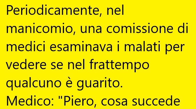 Periodicamente, nel manicomio, una commissione di medici… (Barzelletta)